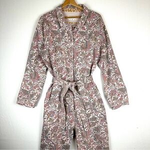 Anthropologie Paisley Floral Print Painters Jumpsuit